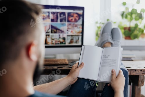 Preview: Man reading a book