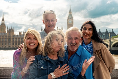 Preview: Senior group old buddies reunion in London