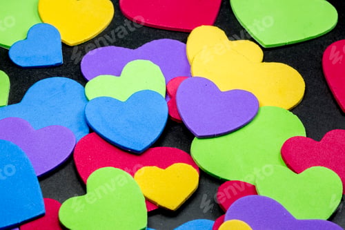 Preview: Colorful heart figure. Love symbol concept photo.