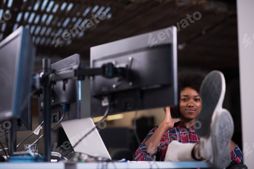 Preview: portrait of a young successful African-American woman in modern