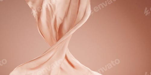 Preview: Luxury silk fabric floating in empty studio space.