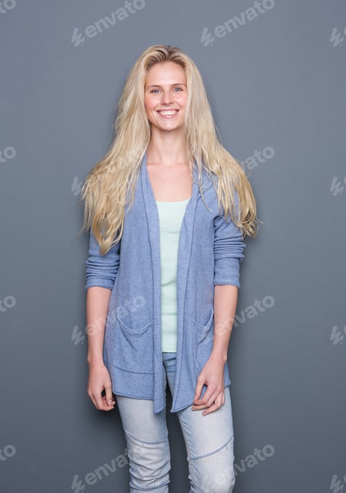 Preview: Portrait of a young blond woman smiling