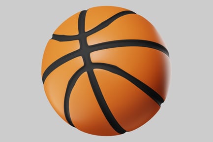 Preview: Orange Basketball with Black Seams