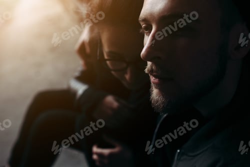 Preview: couple posing in backstreet