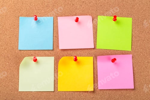 Preview: The cork board with blank notes