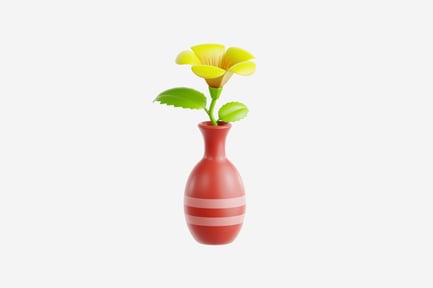 Preview: 3D Yellow Elder Flower in Vase