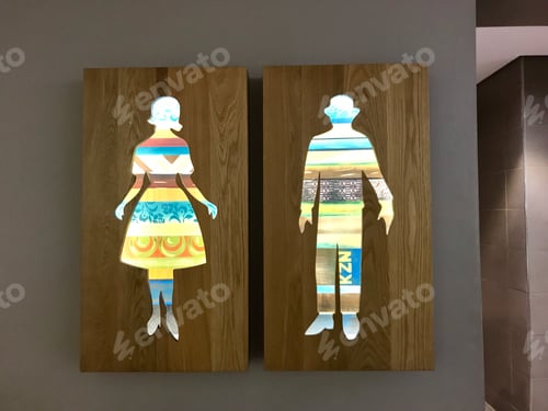 Preview: Male and female toilet signage at durban airport