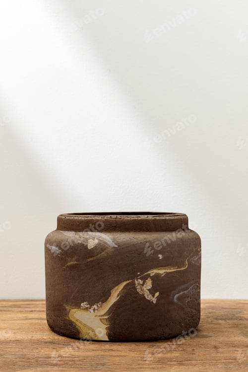 Preview: Rustic decorative plant pot on table
