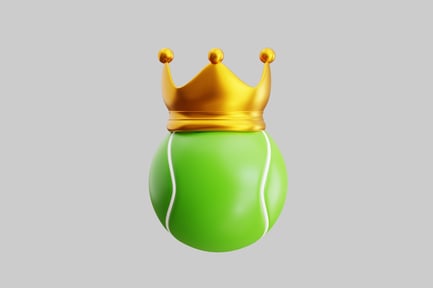 Preview: Tennis ball with golden crown