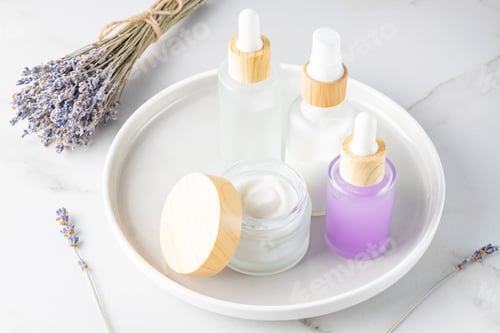Preview: set of natural cosmetics with lavender extract - face cream