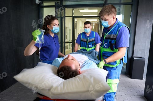 Preview: Man is being taken to emergency room on special gurney