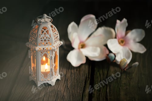 Preview: Ramadan Kareem greeting photo of beautiful Arabic lantern