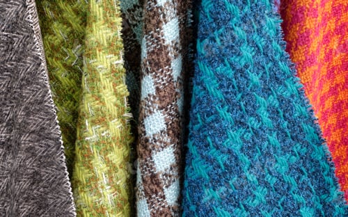 Preview: Colorful Textured Tweed Fabric Close-up Abstract