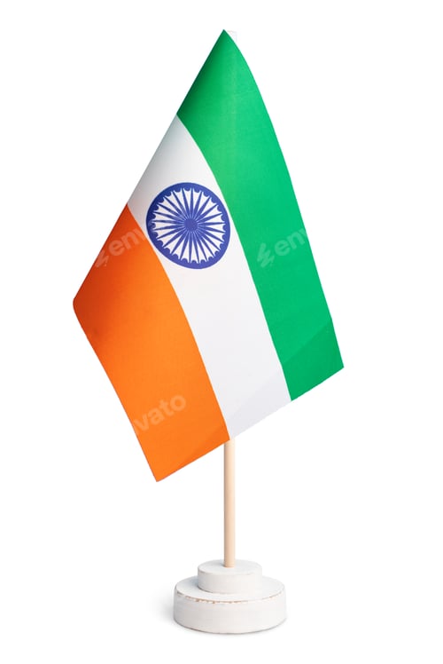 Preview: India table flag isolated on white background