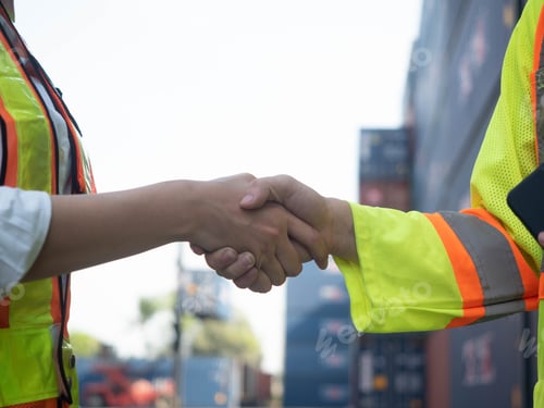 Preview: shake hand agreement business cargo logistic factory industry import export transportation teamwork