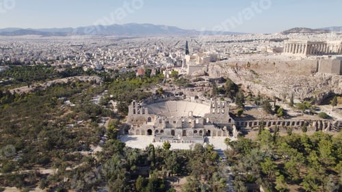Preview: Drone shot of the Acropolis of Athens in Greece