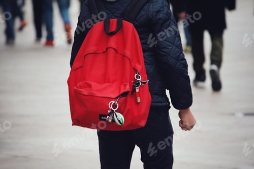 Preview: Teenager with backpacks going back to school