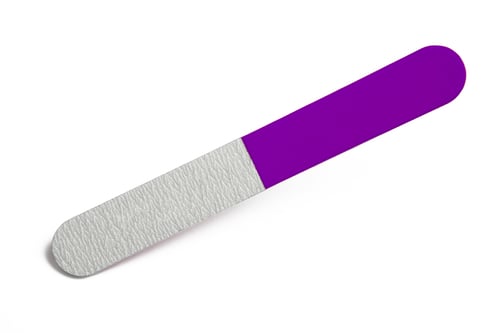 Preview: Nail file and polish isolated on white. Manicure set. Cosmetics
