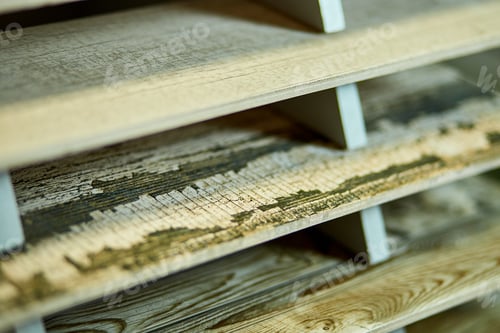Preview: Various decorative tiles samples. Colorful samples of a stone tile in store