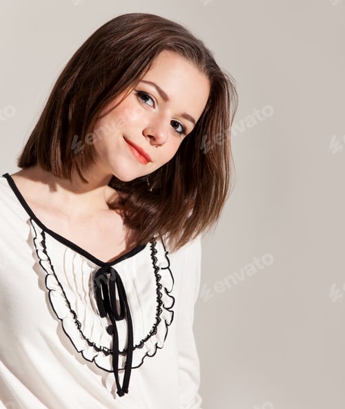 Preview: Young cute brunette teen girl