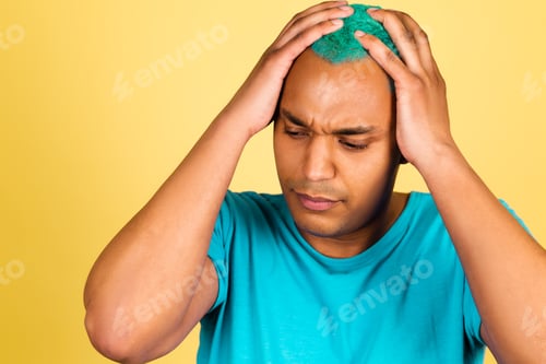 Preview: Black african man in casual t shirt