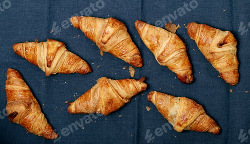 Preview: Cooking. Heap of croissants on the table