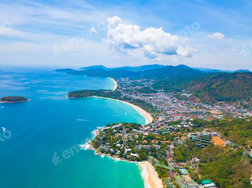 Preview: Sea, beach for travel background, Thailand. Nature landscape.