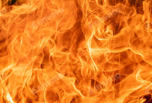 Preview: Flames of fire on black background