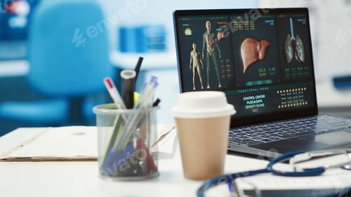 Preview: Empty doctor office awaiting a patient visit featuring diagnostic equipment