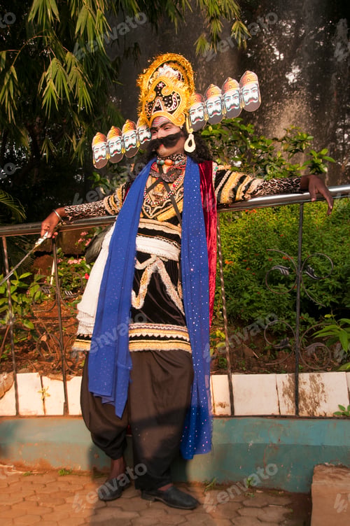 Preview: Portrait of a Impressionist dressed as Raavan, India