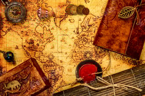 Preview: Vintage travel background with old map