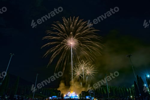 Preview: Beautiful firework night scene.