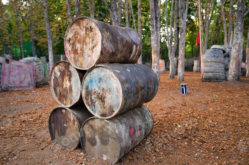 Preview: Lots of old round barrels in the paintball base