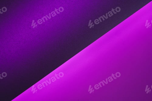 Preview: Blank paper sheets rolled in a neon purple lighting