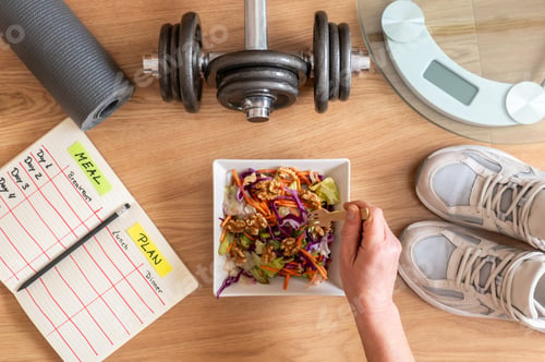 Preview: A healthy, mature woman following her detailed diet and training plan.