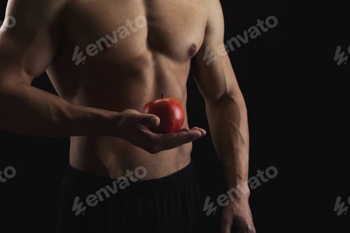 Preview: Strong athletic man showes naked muscular body