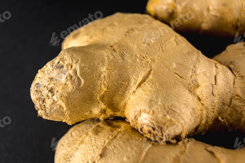 Preview: Close up detail of a piece of ginger, macro photography