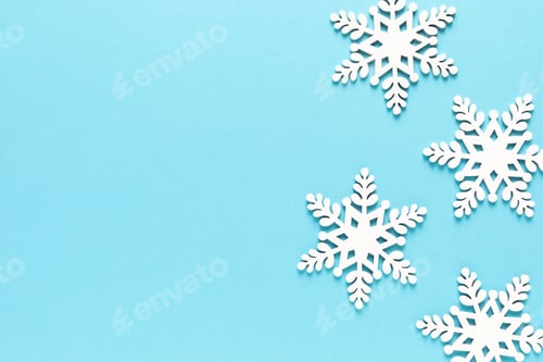 Preview: Christmas, Xmas, New Year or Noel holiday festive winter greeting card with decorations, snowflakes