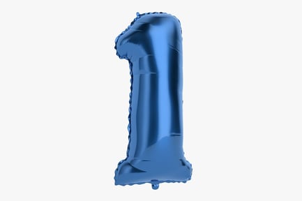 Preview: Blue Number One Foil Balloon Decoration