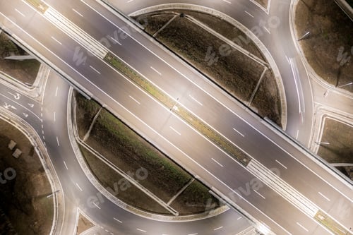 Preview: highway intersection road in the night light.