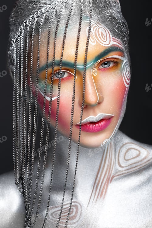 Preview: Creative make- up. Art look.