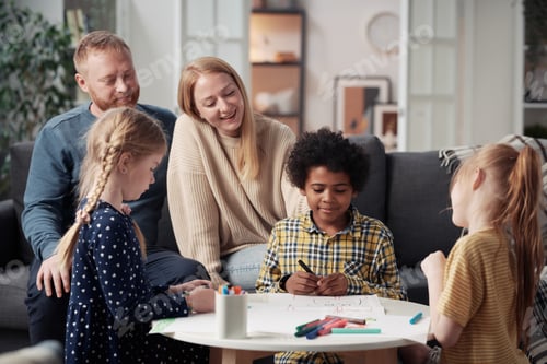 Preview: Kids drawing pictures for foster parents