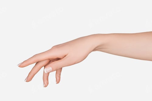 Preview: cropped view of female hand isolated on white