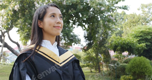 Preview: Graduation woman think of future