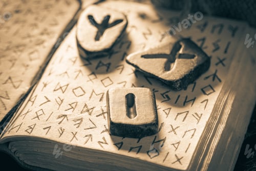 Preview: Vintage runic divination by stones based on ancient language