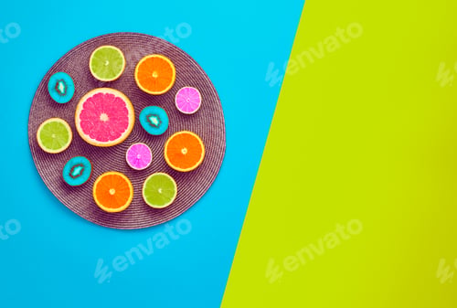 Preview: Fashion Summer Tropical fruit. Minimal Art Concept