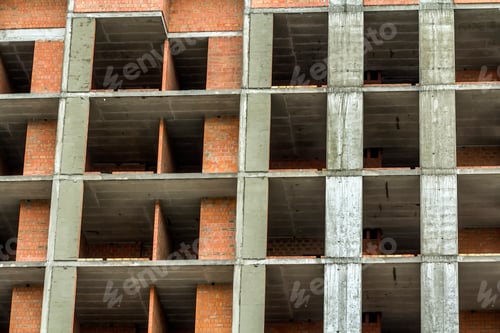 Preview: Close-up detail view of a new modern residential house building construction site work under