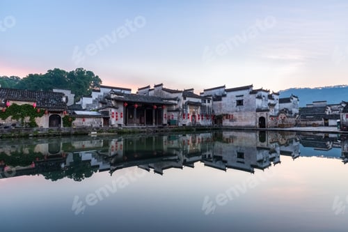 Preview: chinese ancient villages in dawn