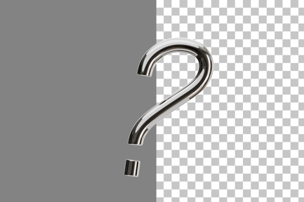 Preview: Chrome Question Mark 3D Icon