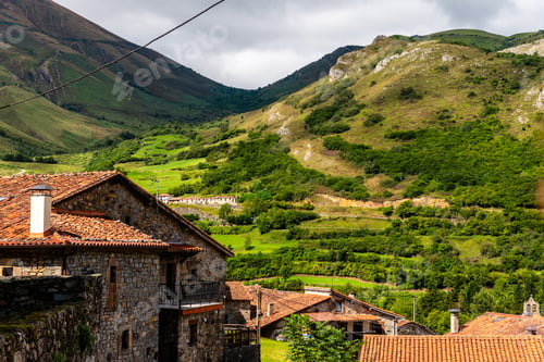 Preview: Scenic view of Tudanca, a traditional small village in Cantabria in Saja-Nansa region.